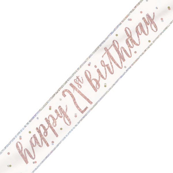 Glitz Rose Gold Birthday Banner