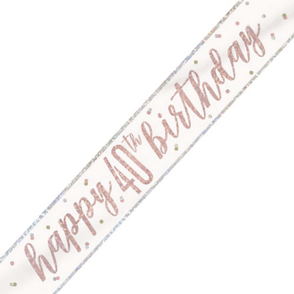 Glitz Rose Gold Birthday Banner