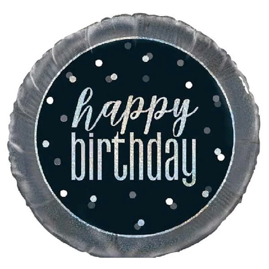 Glitz Black Birthday Foil Balloon