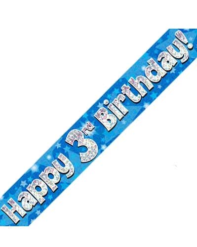 Blue Holographic Birthday Banner