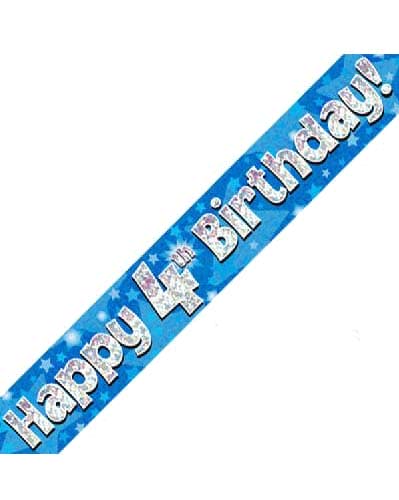 Blue Holographic Birthday Banner