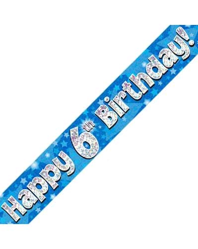 Blue Holographic Birthday Banner