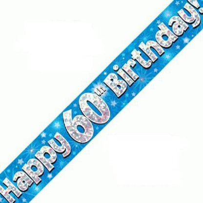 Blue Holographic Birthday Banner