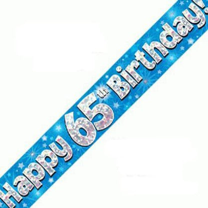 Blue Holographic Birthday Banner