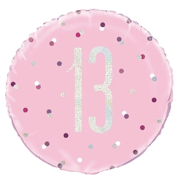 Glitz Pink & Silver Birthday Foil Balloon