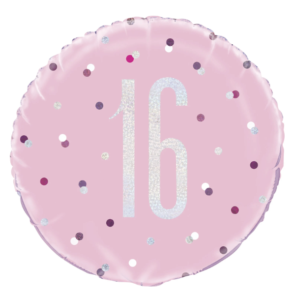 Glitz Pink & Silver Birthday Foil Balloon