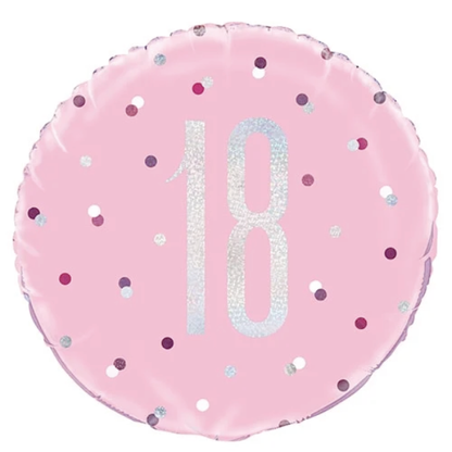 Glitz Pink & Silver Birthday Foil Balloon