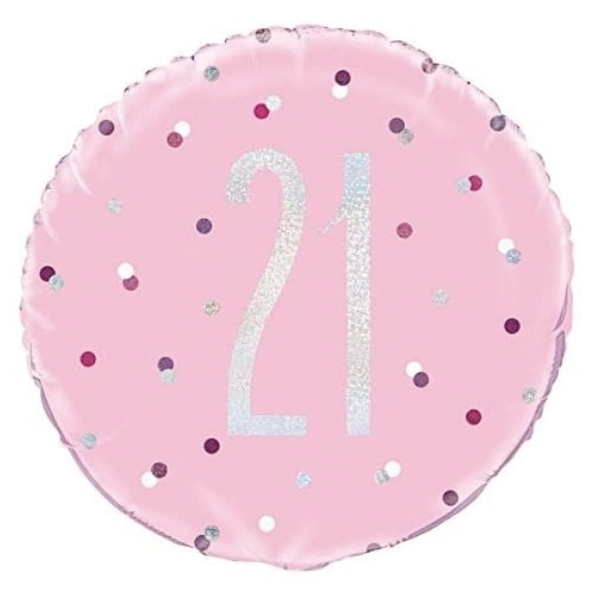 Glitz Pink & Silver Birthday Foil Balloon