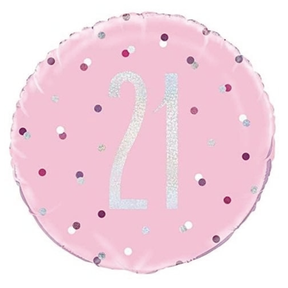 Glitz Pink & Silver Birthday Foil Balloon