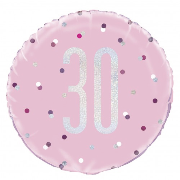 Glitz Pink & Silver Birthday Foil Balloon