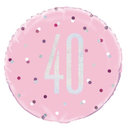 Glitz Pink & Silver Birthday Foil Balloon