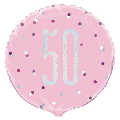 Glitz Pink & Silver Birthday Foil Balloon