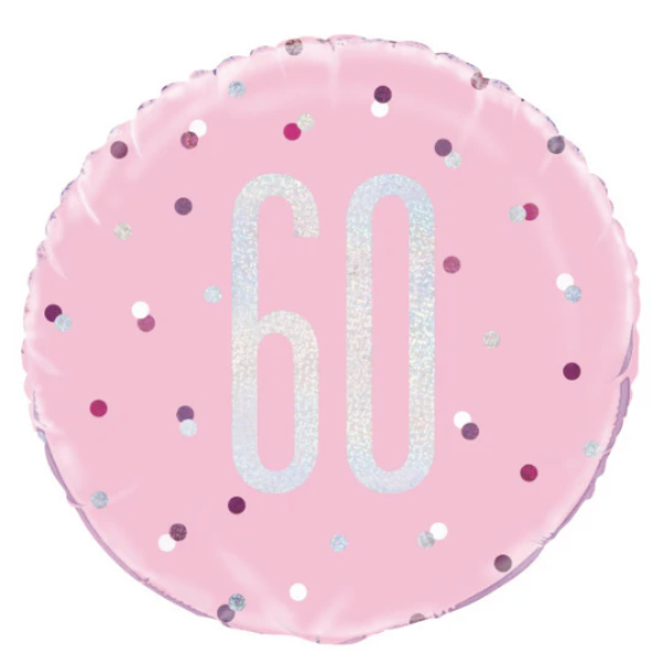 Glitz Pink & Silver Birthday Foil Balloon