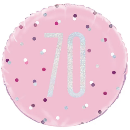 Glitz Pink & Silver Birthday Foil Balloon