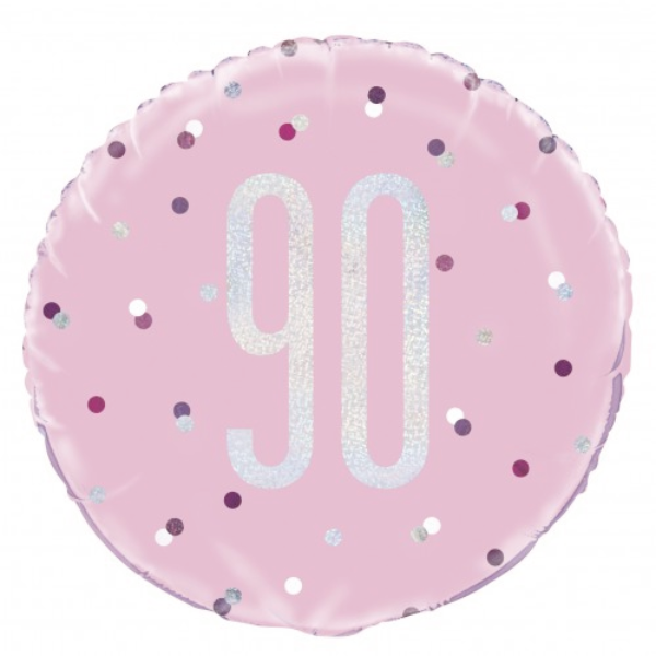 Glitz Pink & Silver Birthday Foil Balloon