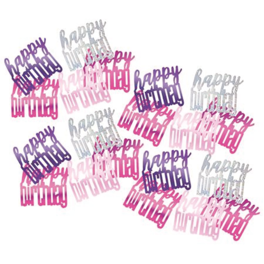 Glitz Pink & Silver Birthday Confetti