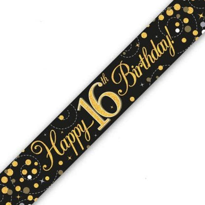 Black & Gold Birthday Banner