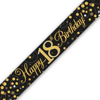 Black & Gold Birthday Banner