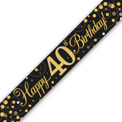 Black & Gold Birthday Banner