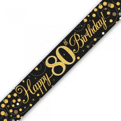 Black & Gold Birthday Banner