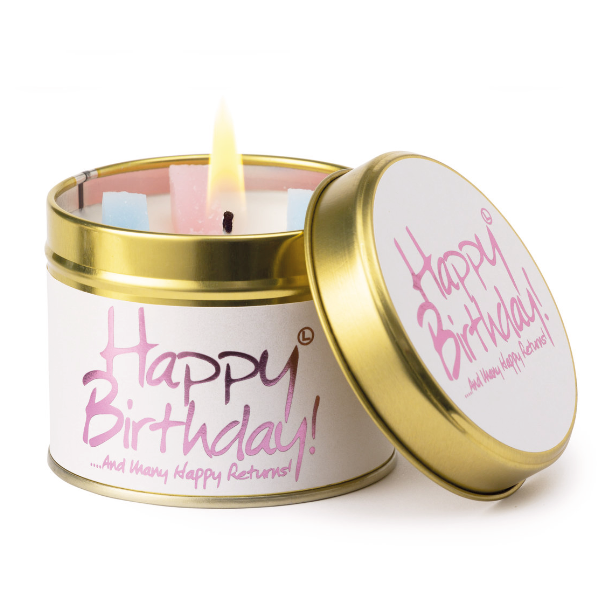 Lily Flame Candle Happy Birthday