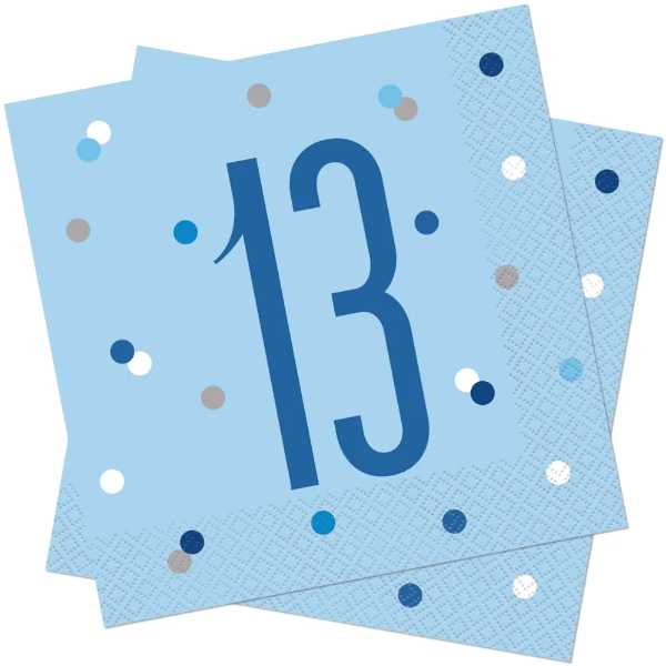 Glitz Blue & Silver Birthday Napkins