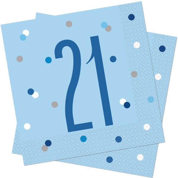 Glitz Blue & Silver Birthday Napkins