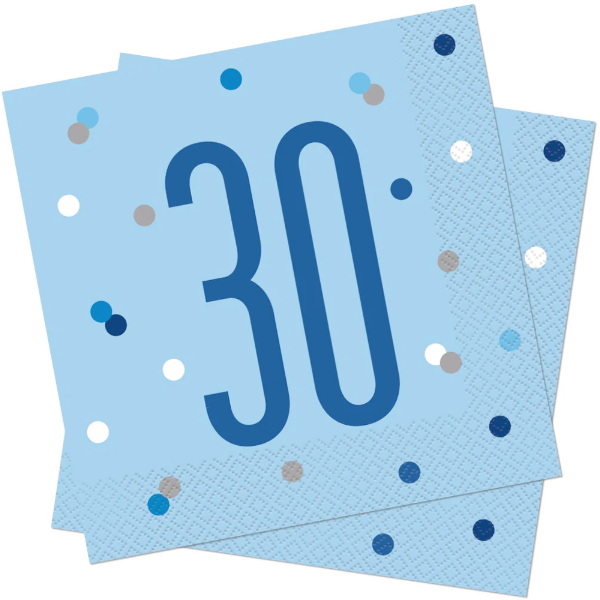 Glitz Blue & Silver Birthday Napkins