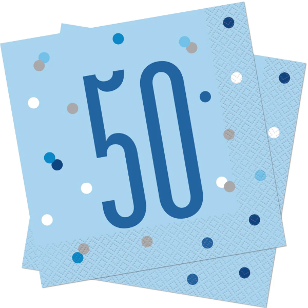 Glitz Blue & Silver Birthday Napkins