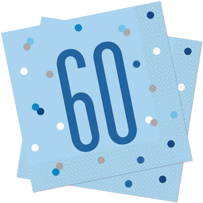 Glitz Blue & Silver Birthday Napkins