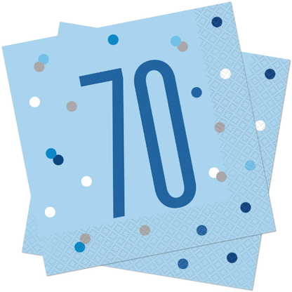 Glitz Blue & Silver Birthday Napkins