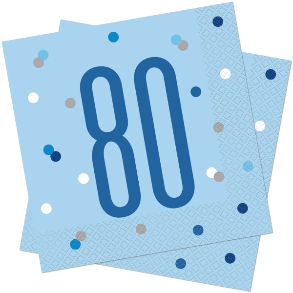 Glitz Blue & Silver Birthday Napkins