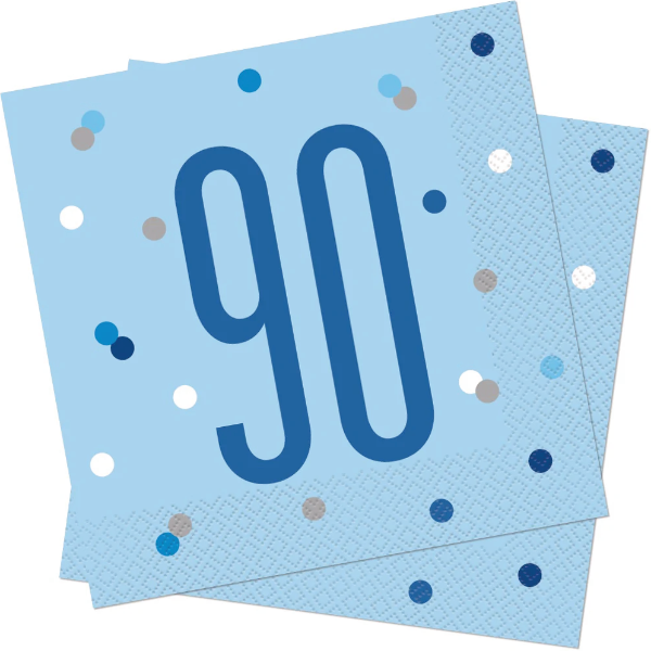 Glitz Blue & Silver Birthday Napkins