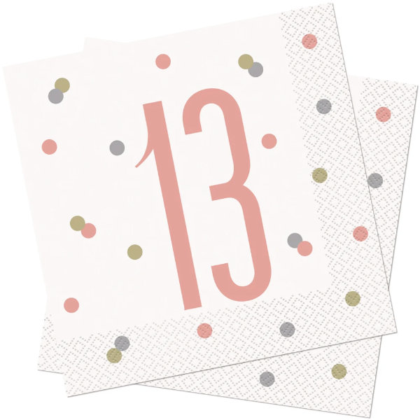 Glitz Rose Gold Birthday Napkins