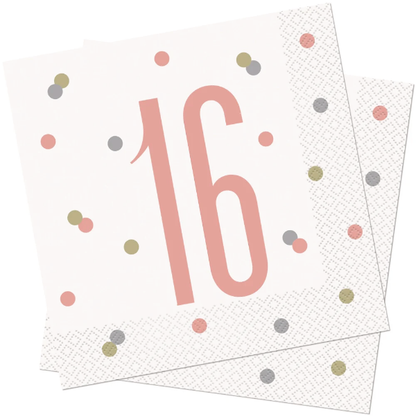 Glitz Rose Gold Birthday Napkins