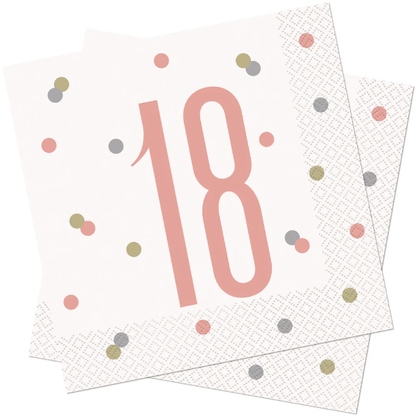 Glitz Rose Gold Birthday Napkins