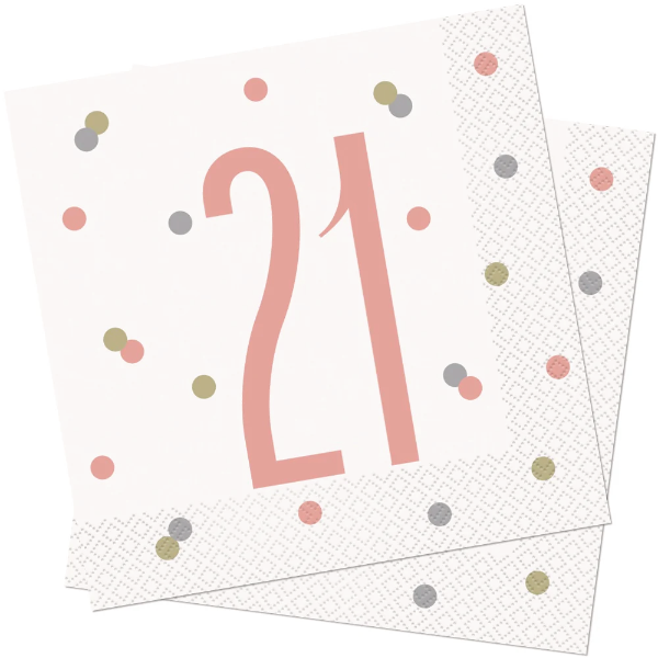 Glitz Rose Gold Birthday Napkins