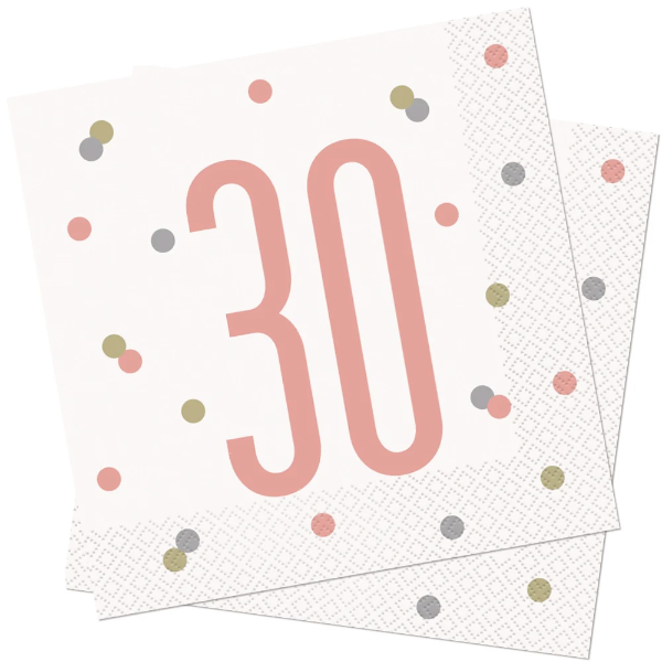 Glitz Rose Gold Birthday Napkins