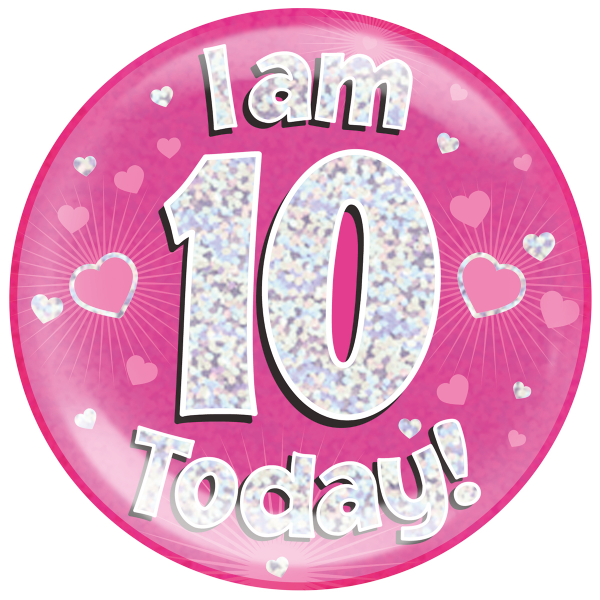 Jumbo Birthday Badge Pink