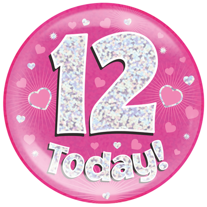 Jumbo Birthday Badge Pink