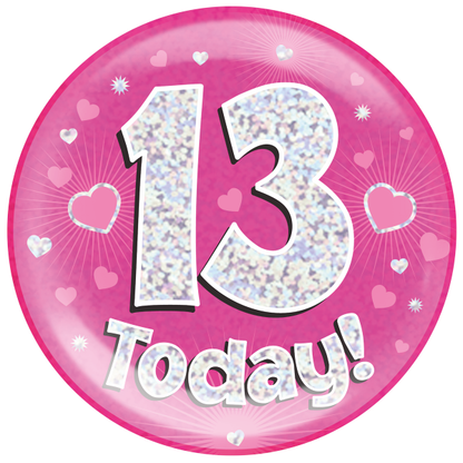 Jumbo Birthday Badge Pink