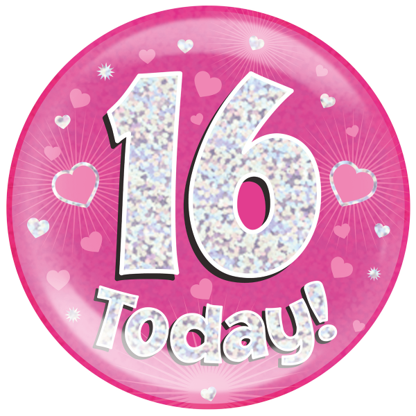 Jumbo Birthday Badge Pink