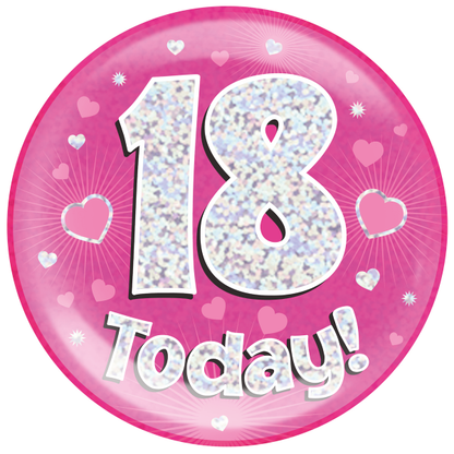 Jumbo Birthday Badge Pink