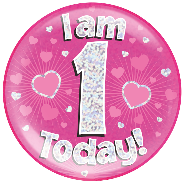 Jumbo Birthday Badge Pink