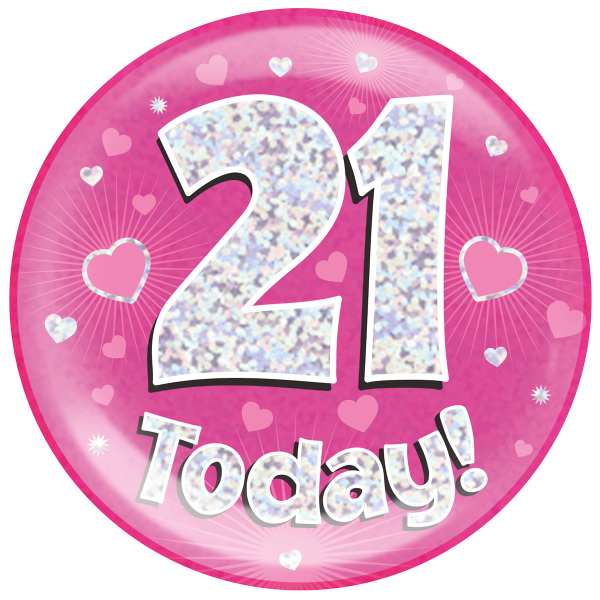 Jumbo Birthday Badge Pink