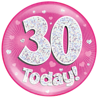 Jumbo Birthday Badge Pink