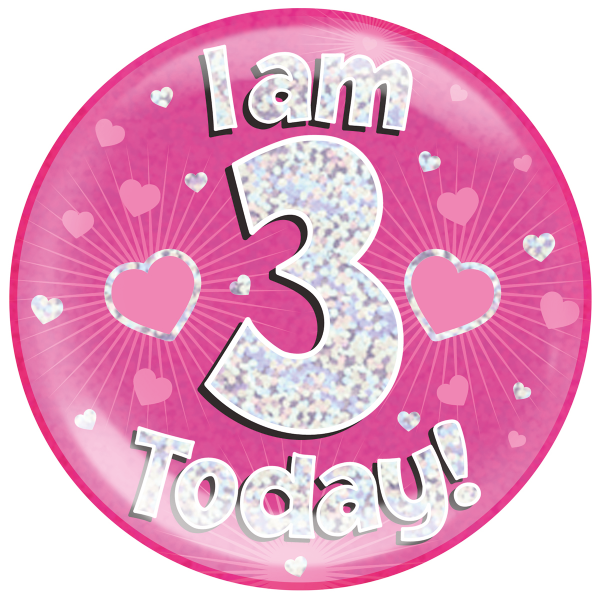 Jumbo Birthday Badge Pink