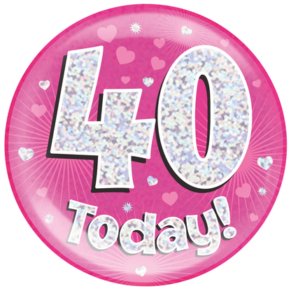 Jumbo Birthday Badge Pink