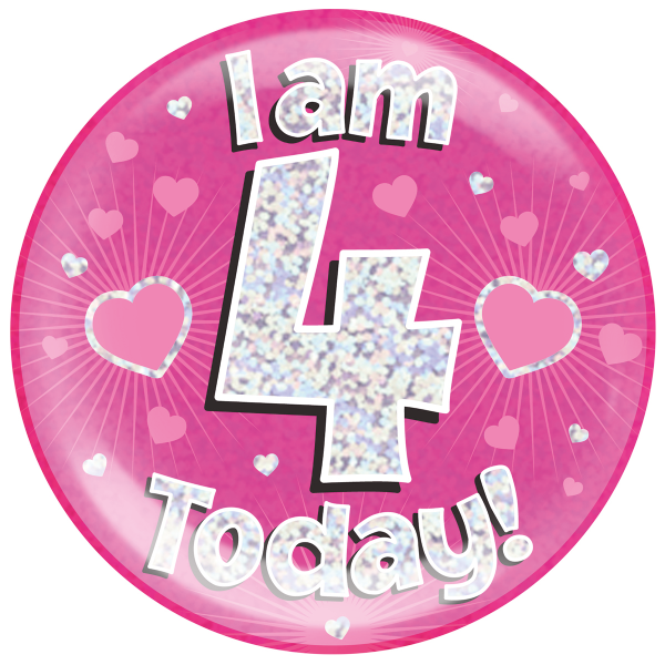 Jumbo Birthday Badge Pink