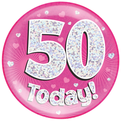 Jumbo Birthday Badge Pink